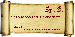 Sztojanovics Bernadett névjegykártya